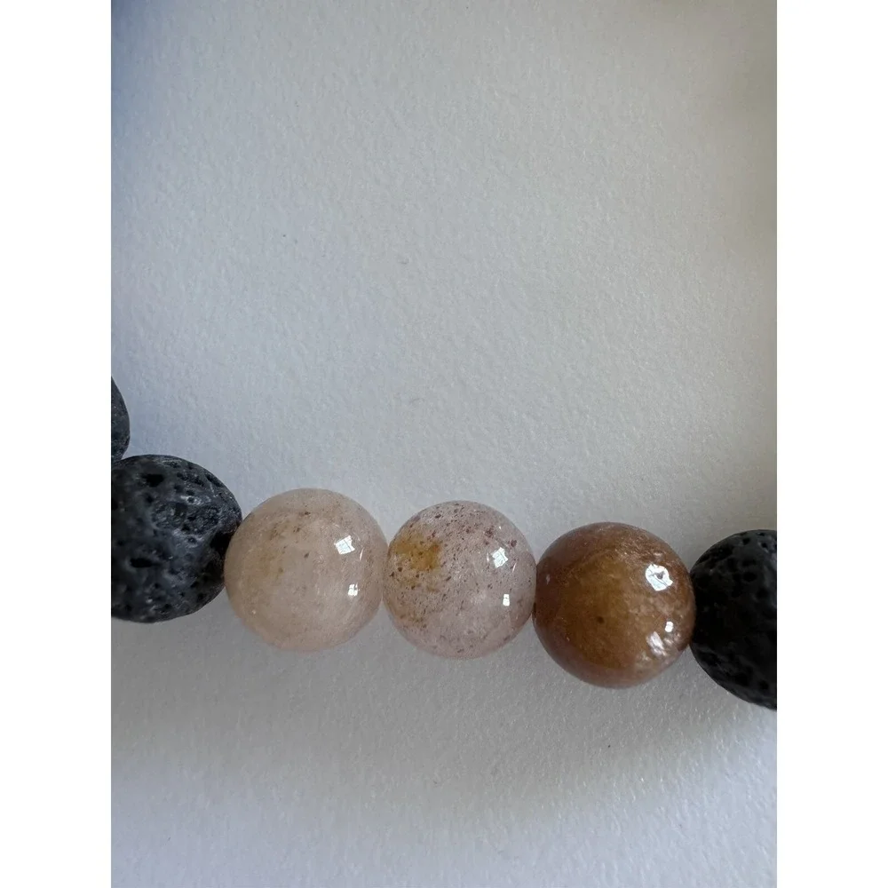 Natural Mixed Moonstone Gemstone Crystal Stretch Bracelet With Beads